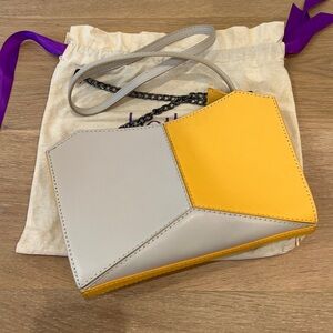 Botkier half yellow and gray crossbody bag: small/ medium sizing